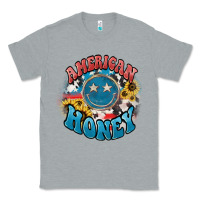 Heather Grey American honey smiley Classic Tee - HowdyJamesFarm