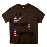 Chocolate Brown I love fishing Heavy Core Tee - Bettercallsaul