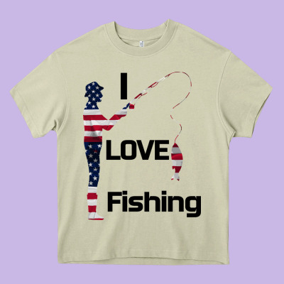 I Love Fishing Heavy Core Tee Designed By Bettercallsaul