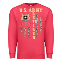 Cardinal US ARMY Retired  Distressed American Flag Patriotic Premium Sweatshirt - longCreatives