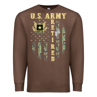 Chestnut US ARMY Retired  Distressed American Flag Patriotic Premium Sweatshirt - longCreatives