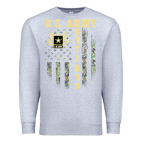 Heather Grey US ARMY Retired  Distressed American Flag Patriotic Premium Sweatshirt - longCreatives
