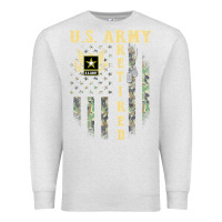 Oatmeal Heather US ARMY Retired  Distressed American Flag Patriotic Premium Sweatshirt - longCreatives