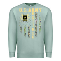 Seafoam US ARMY Retired  Distressed American Flag Patriotic Premium Sweatshirt - longCreatives