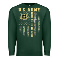 Sports Green US ARMY Retired  Distressed American Flag Patriotic Premium Sweatshirt - longCreatives