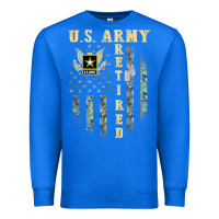 True Royal US ARMY Retired  Distressed American Flag Patriotic Premium Sweatshirt - longCreatives