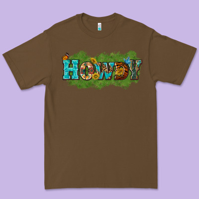 Western Howdy Premium Tee Designed By Texasbilliewilder