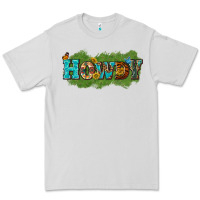 Dove Grey Western Howdy Premium Tee - texasbilliewilder