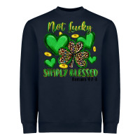 Navy not lucky simply blessed Heavyweight Sweatshirt - Artiststas