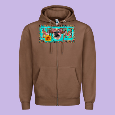 Mom Heifer License Plate Zipper Hoodie Designed By Artiststas