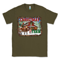 Army Green Christmas On The Farm Classic Tee - RanaPortraitStore