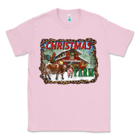 Bubblegum Pink Christmas On The Farm Classic Tee - RanaPortraitStore