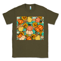 Army Green pumpkin sunflowers leaves Classic Tee - Artiststas