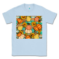 Dusty Blue pumpkin sunflowers leaves Classic Tee - Artiststas