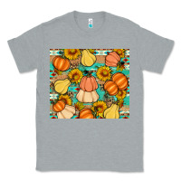 Heather Grey pumpkin sunflowers leaves Classic Tee - Artiststas