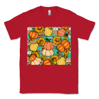 Red pumpkin sunflowers leaves Classic Tee - Artiststas