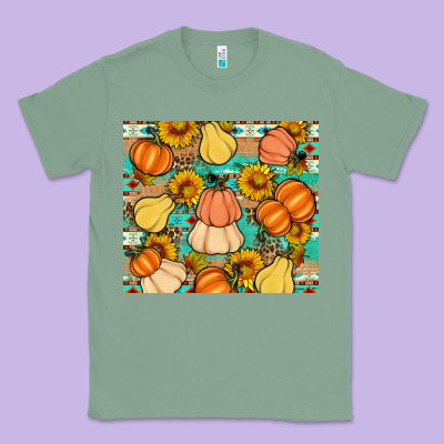 Pumpkin Sunflowers Leaves Classic Tee Designed By Artiststas