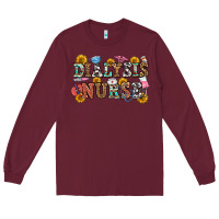 Burgundy dialysis nurse Long Sleeve Tee - OliviaCreatesArt