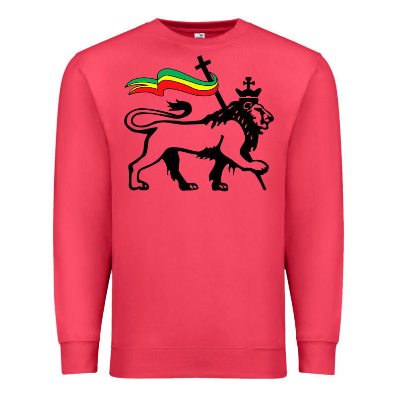 Rasta Lion Of Judah Rastafarian Reggae Lion And Christian Premium Sweatshirt by longCreatives | Teevron