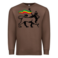 Chestnut Rasta Lion of Judah Rastafarian Reggae Lion and Christian Premium Sweatshirt - longCreatives