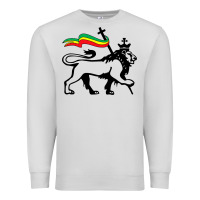 Dove Grey Rasta Lion of Judah Rastafarian Reggae Lion and Christian Premium Sweatshirt - longCreatives