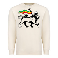 Sandshell Rasta Lion of Judah Rastafarian Reggae Lion and Christian Premium Sweatshirt - longCreatives