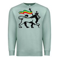 Seafoam Rasta Lion of Judah Rastafarian Reggae Lion and Christian Premium Sweatshirt - longCreatives
