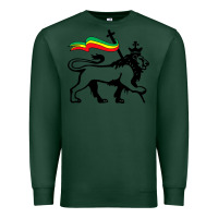 Sports Green Rasta Lion of Judah Rastafarian Reggae Lion and Christian Premium Sweatshirt - longCreatives