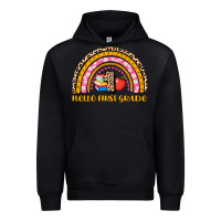 Black back to school rainbow hello first grade Urban Hoodie - AdoDesignShop