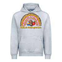Heather Grey back to school rainbow hello first grade Urban Hoodie - AdoDesignShop
