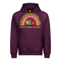 Mauve Wine back to school rainbow hello first grade Urban Hoodie - AdoDesignShop