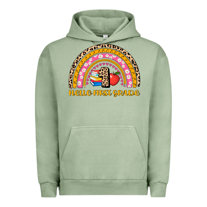 Back To School Rainbow Hello First Grade Urban Hoodie by AdoDesignShop | Teevron