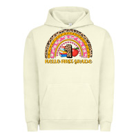 Pigment Pistachio back to school rainbow hello first grade Urban Hoodie - AdoDesignShop