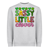 Heather Grey sassy little clover st patrick s day Heavyweight Sweatshirt - Artiststas