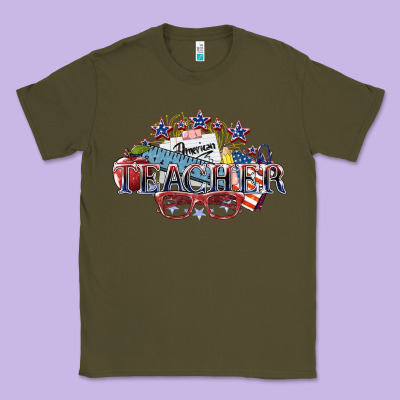 American Teacher 4th Of July Classic Tee Designed By Howdyjamesfarm