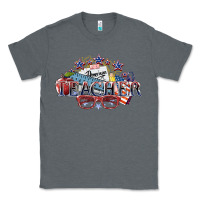 Charcoal Heather American Teacher 4th of july Classic Tee - HowdyJamesFarm