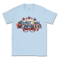Dusty Blue American Teacher 4th of july Classic Tee - HowdyJamesFarm