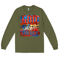 Army Green God Bless America Long Sleeve Tee - Jasminsmagicworld