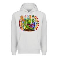 Dove Grey Merry Rexmas Premium Hoodie - CowhideDigitalArt