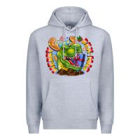 Heather Grey Merry Rexmas Premium Hoodie - CowhideDigitalArt