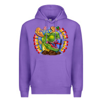 Purple Merry Rexmas Premium Hoodie - CowhideDigitalArt