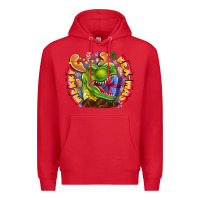 Red Merry Rexmas Premium Hoodie - CowhideDigitalArt