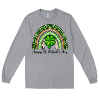 Heather Grey Happy St. Patrick's Day rainbow Long Sleeve Tee - OliviaCreatesArt