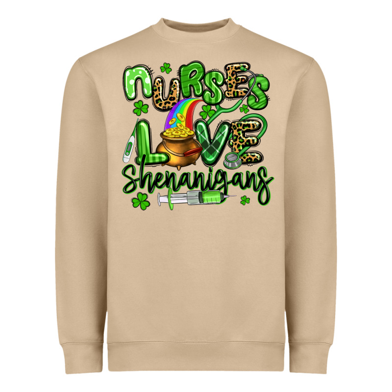 Nurses Love Shenanigans St Patricks Day Heavyweight Sweatshirt by Artiststas | Teevron