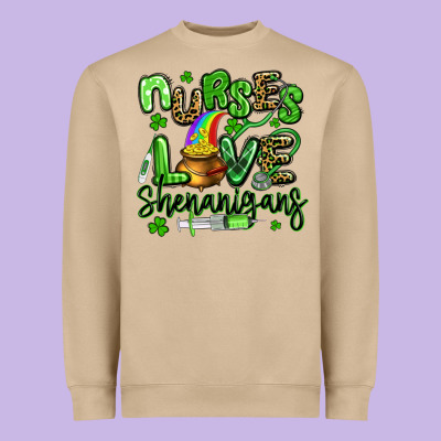 Nurses Love Shenanigans St Patricks Day Heavyweight Sweatshirt Designed By Artiststas