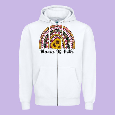 Mama Of Both Rainbow Zipper Hoodie Designed By Artiststas