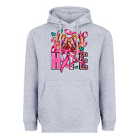 Heather Grey hope with woman hands Heavyweight Hoodie - AdoDesignShop