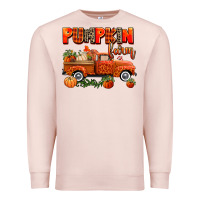 Pale Pink pumpkin farm truck Premium Sweatshirt - AdoDesignShop