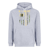 Heather Grey US ARMY Retired  Distressed American Flag Patriotic Heavyweight Hoodie - longCreatives