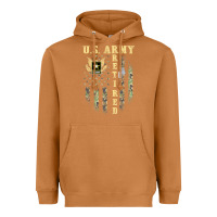 Meerkat US ARMY Retired  Distressed American Flag Patriotic Heavyweight Hoodie - longCreatives